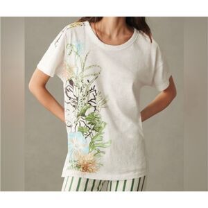 Anthropologie Pilcro The Jordyn Perfect Oversized Cotton Slub Tee Women’s XS NWO